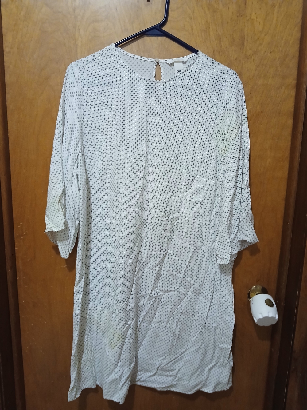 H&M Cream Mini Dress with Tiny Black Dot Print